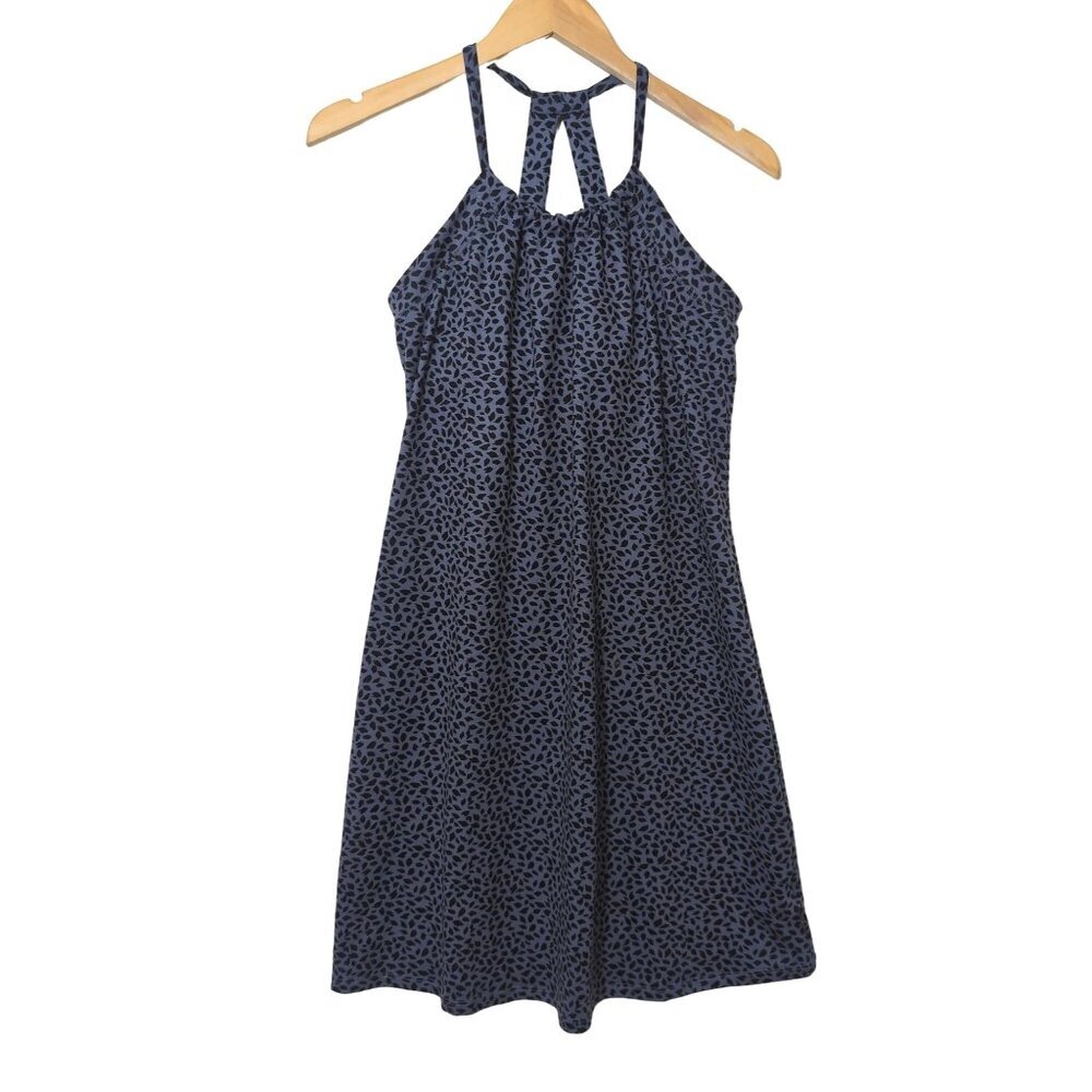 Eddie Bauer Athletic Dress‎ Womens S Blue Black Halter Sundress Travel Outdoor